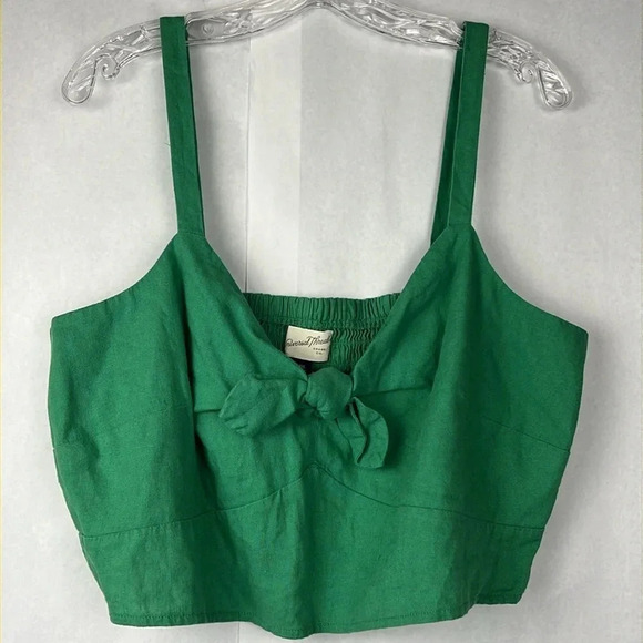 Universal Thread Linen Tie Front Cropped Adjustable Straps Tank Top Size XXL NWT - Picture 3 of 11